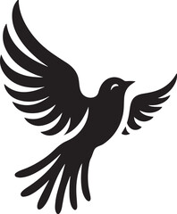 Obraz premium Silhouette vector of a bird flying in the sky. Ideal for freedom, nature, and wildlife-themed designs. Editable EPS file for creative projects.