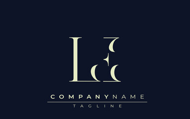 LE abstract Logo. Elegantly Designed Minimalist Monogram Logo with Stylish Lettering. Sophisticated and sleek minimalist monogram showcasing unique lettering design.