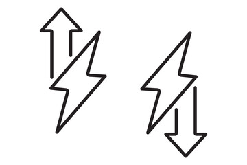 Energy increase flash arrow icon