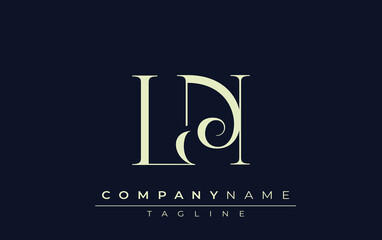LN abstract Logo. Elegantly Designed Minimalist Monogram Logo with Stylish Lettering. Sophisticated and sleek minimalist monogram showcasing unique lettering design.