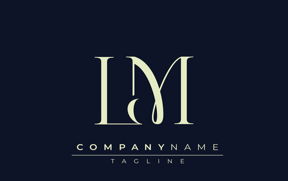 LM abstract Logo. Elegantly Designed Minimalist Monogram Logo with Stylish Lettering. Sophisticated and sleek minimalist monogram showcasing unique lettering design.