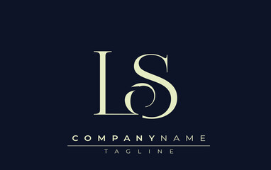 LS abstract Logo. Elegantly Designed Minimalist Monogram Logo with Stylish Lettering. Sophisticated and sleek minimalist monogram showcasing unique lettering design.