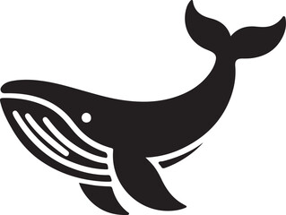 Silhouette vector of a blue whale swimming. Perfect for ocean, marine life, and wildlife-themed designs. Editable EPS format for creative projects.