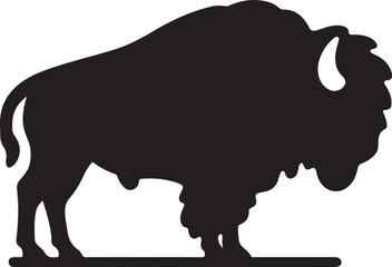 Silhouette vector of a bison in side view. Ideal for wildlife, nature, and outdoor adventure-themed designs. Fully editable EPS format for creatives.