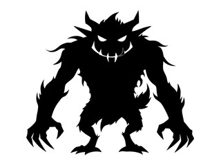 Monster Silhouette Vector Design, Monster SVG Vector, Creature Icon