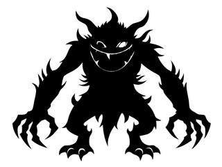 Monster Silhouette Vector Design, Monster SVG Vector, Creature Icon