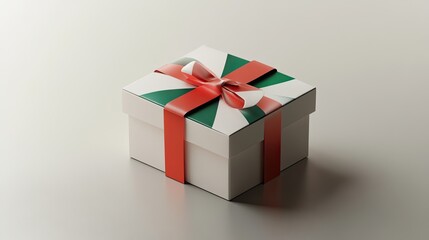Happy Independence Day of India or Republic Day gift box, copy space text, 3D rendering illustration on white background