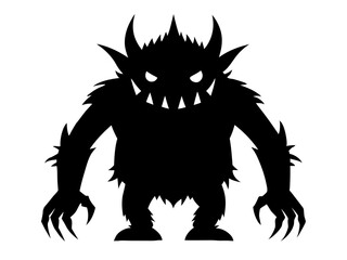 Monster Silhouette Vector Design, Monster SVG Vector, Creature Icon