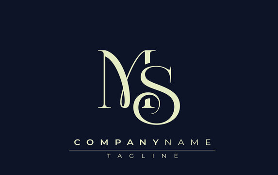 MS abstract Logo. Elegantly Designed Minimalist Monogram Logo with Stylish Lettering. Sophisticated and sleek minimalist monogram showcasing unique lettering design.