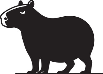 Silhouette vector of a capybara in side view. Perfect for wildlife, nature, and exotic animal-themed designs. Fully editable EPS file for creative use.