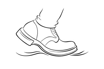 Footwear Illustration Of Step Outline Vector Graphics For Creative Projects Footwear And Footwear Design With Isolated White Background
