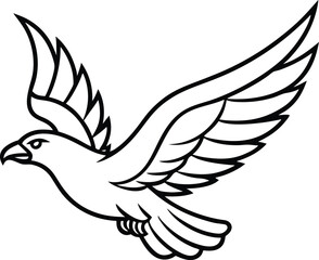 flying eagle line art vector