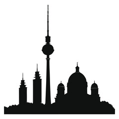 Fototapeta premium Modern City Skyline Silhouette Vector Art
