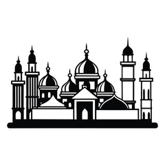 Obraz premium Modern City Skyline Silhouette Vector Art