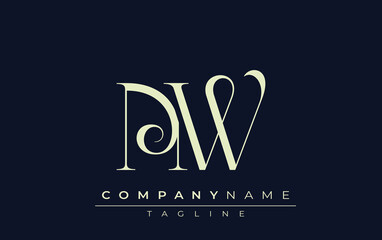 NW abstract Logo. Elegantly Designed Minimalist Monogram Logo with Stylish Lettering. Sophisticated and sleek minimalist monogram showcasing unique lettering design.