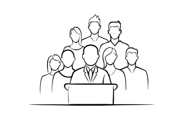 Leadership Team Meeting Presentation Group Collaboration Business Conference