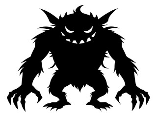 Monster Silhouette Vector Design, Monster SVG Vector, Creature Icon