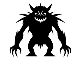 Monster Silhouette Vector Design, Monster SVG Vector, Creature Icon