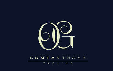 OG abstract Logo. Elegantly Designed Minimalist Monogram Logo with Stylish Lettering. Sophisticated and sleek minimalist monogram showcasing unique lettering design.