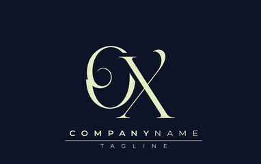 OX abstract Logo. Elegantly Designed Minimalist Monogram Logo with Stylish Lettering. Sophisticated and sleek minimalist monogram showcasing unique lettering design.