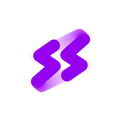 abstract purple 2d symmetrical logo asset on transparent background