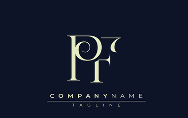 PF abstract Logo. Elegantly Designed Minimalist Monogram Logo with Stylish Lettering. Sophisticated and sleek minimalist monogram showcasing unique lettering design.