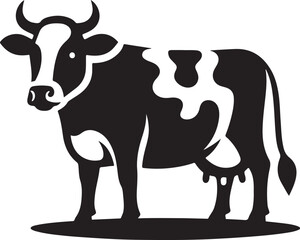 Silhouette vector of a cow, perfect for farm, livestock, and agricultural-themed designs. Fully editable EPS file for creative projects.