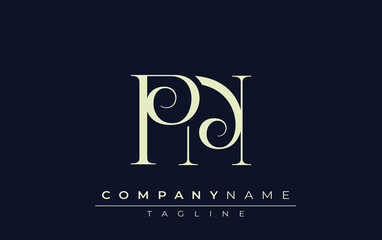 PN abstract Logo. Elegantly Designed Minimalist Monogram Logo with Stylish Lettering. Sophisticated and sleek minimalist monogram showcasing unique lettering design.