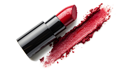 A red lipstick is shown next to a red line