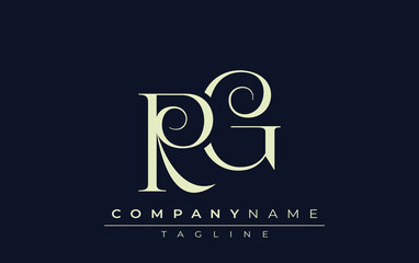 RG abstract Logo. Elegantly Designed Minimalist Monogram Logo with Stylish Lettering. Sophisticated and sleek minimalist monogram showcasing unique lettering design.