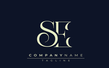 SE abstract Logo. Elegantly Designed Minimalist Monogram Logo with Stylish Lettering. Sophisticated and sleek minimalist monogram showcasing unique lettering design.