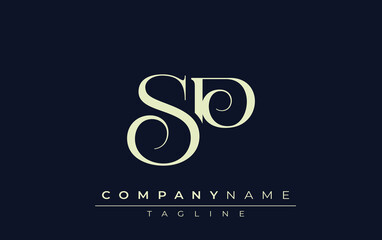 SP abstract Logo. Elegantly Designed Minimalist Monogram Logo with Stylish Lettering. Sophisticated and sleek minimalist monogram showcasing unique lettering design.