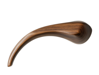 Elegant Wooden Spoon Handle with Smooth Curves and Rich Texture