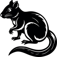 Chipmunk Silhouette Vector – Small Wild Rodent Illustration for Forest, Nature, or Woodland Art