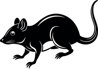 Obraz premium running-mouse-silhouette-in-motion-with-pointed-sn.eps