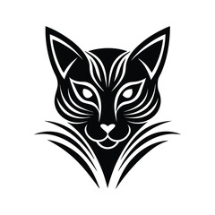 A cat head logo icon silhouette vector art illustration