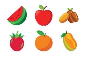 A set of fruits vector art illustration(B)