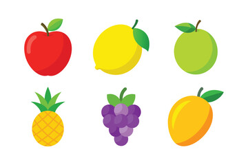 A set of fruits vector art illustration