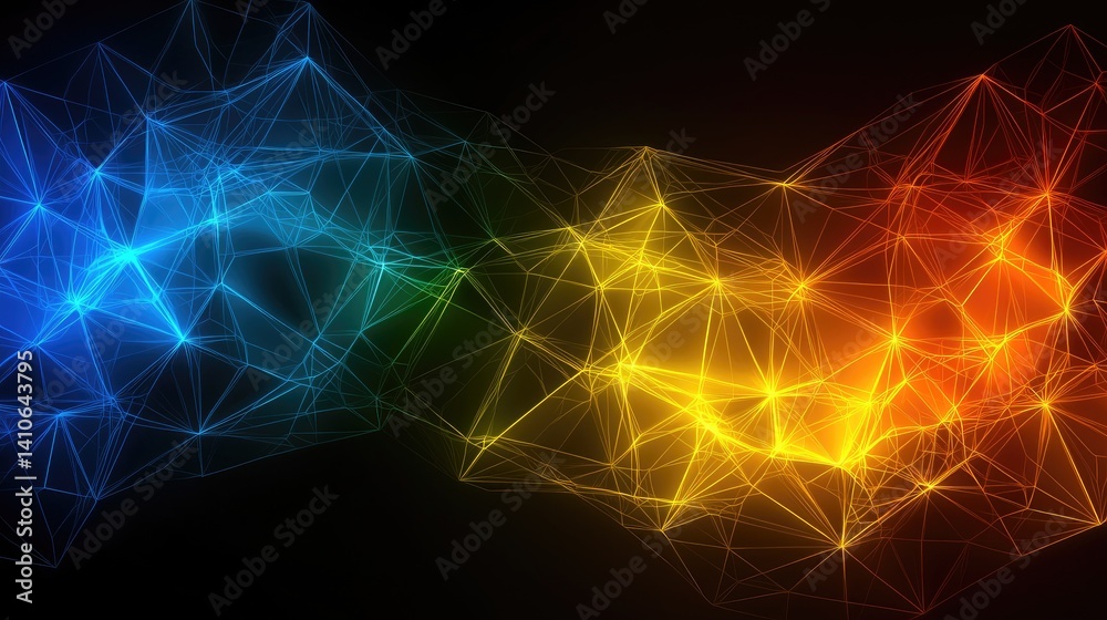 Poster dynamic light waves interaction abstract visualization digital art dark background artistic perspect