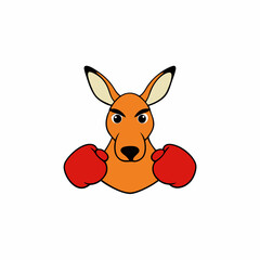 kangaroo head with boxing gloves.