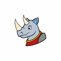 rhino head with a horn and armor.
