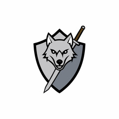 wolf with a shield