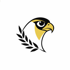 falcon head with a laurel wreath.