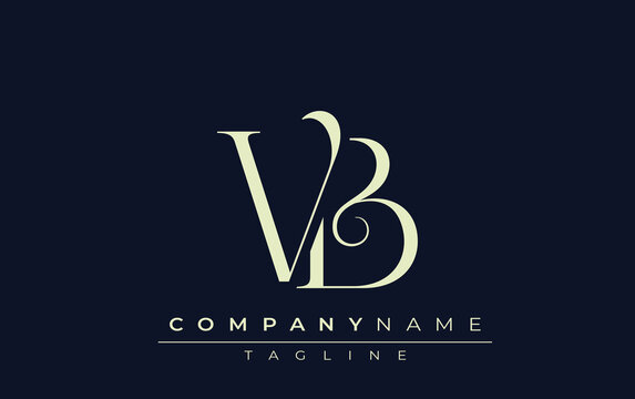 VB abstract Logo. Elegantly Designed Minimalist Monogram Logo with Stylish Lettering. Sophisticated and sleek minimalist monogram showcasing unique lettering design.
