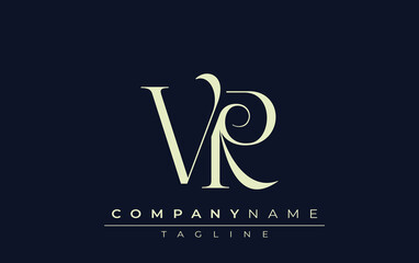 VR abstract Logo. Elegantly Designed Minimalist Monogram Logo with Stylish Lettering. Sophisticated and sleek minimalist monogram showcasing unique lettering design.