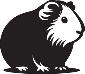 Silhouette vector of a guinea pig, perfect for pet, animal, and rodent-related designs. High-quality EPS file for animal lovers and pet illustrations.