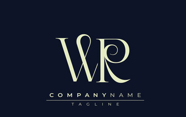 Fototapeta premium WR abstract Logo. Elegantly Designed Minimalist Monogram Logo with Stylish Lettering. Sophisticated and sleek minimalist monogram showcasing unique lettering design.