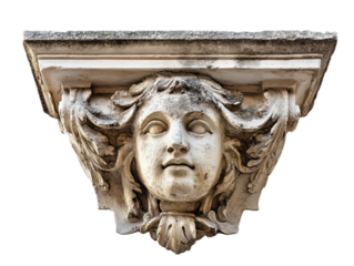 Detailed Architectural Decorative Element with Cherub Rendering