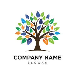 Obraz premium Colorful tree logo design