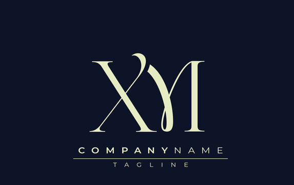 XM abstract Logo. Elegantly Designed Minimalist Monogram Logo with Stylish Lettering. Sophisticated and sleek minimalist monogram showcasing unique lettering design.